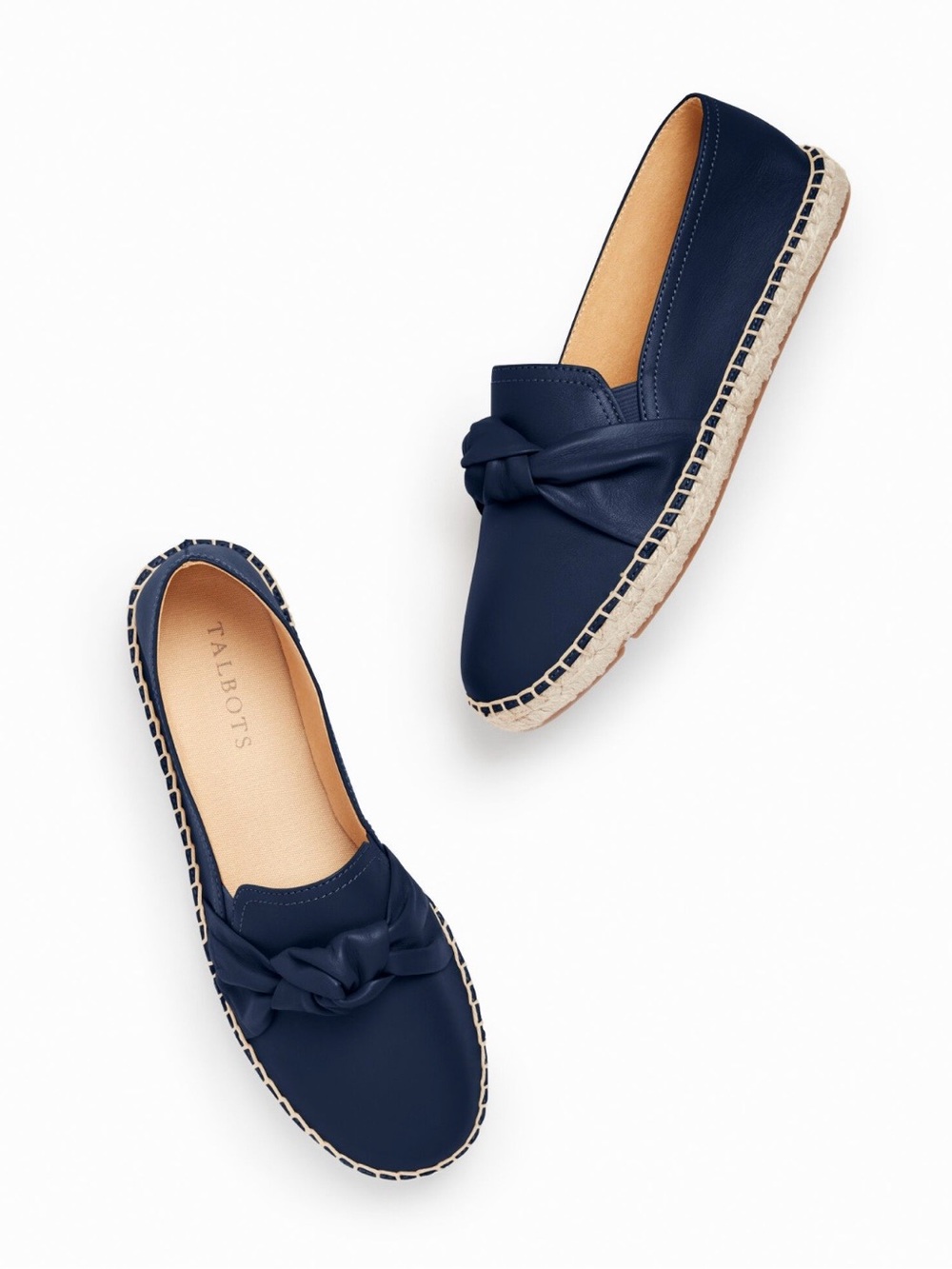 Talbots Navy Knotted Espadrille Loafers